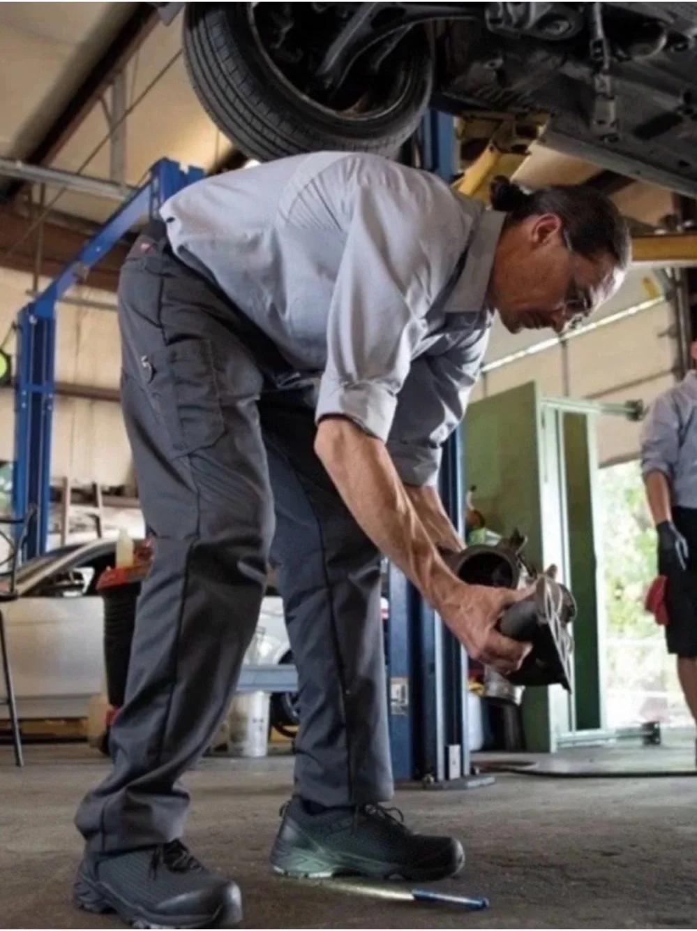 Men's Cargo Pants — Charcoal Utility Work Trousers